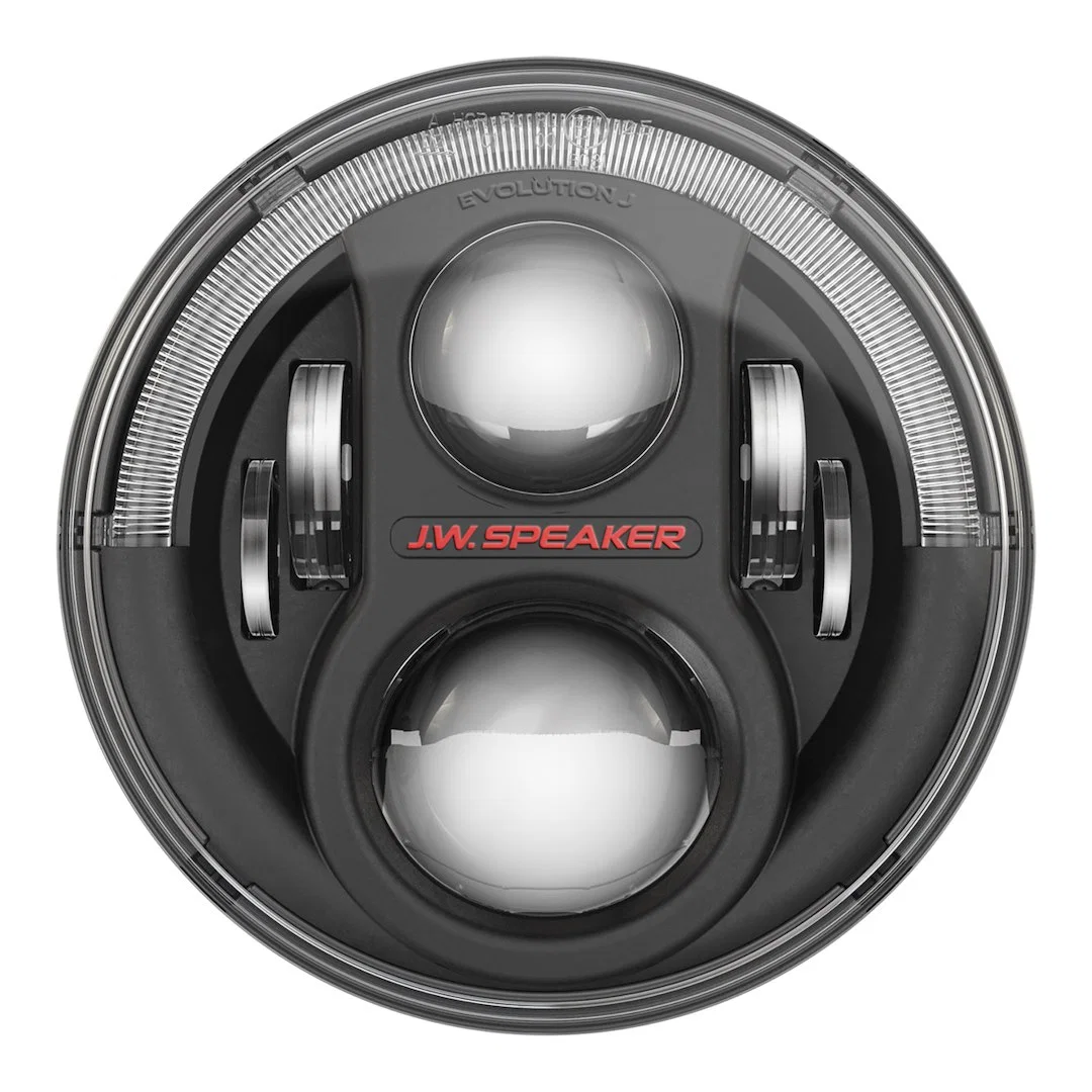 0554543 – JW SPEAKER Headlight Assembly, LED Bulb High And Low Beam LED Clear Bulb Clear Polycarbonate Lens Gray Alum...